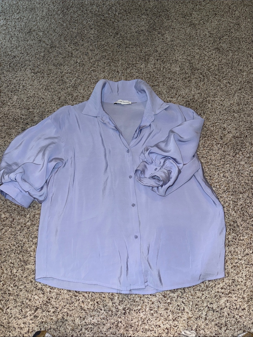 Light Lavender Button-Down Women's Blouse Vici